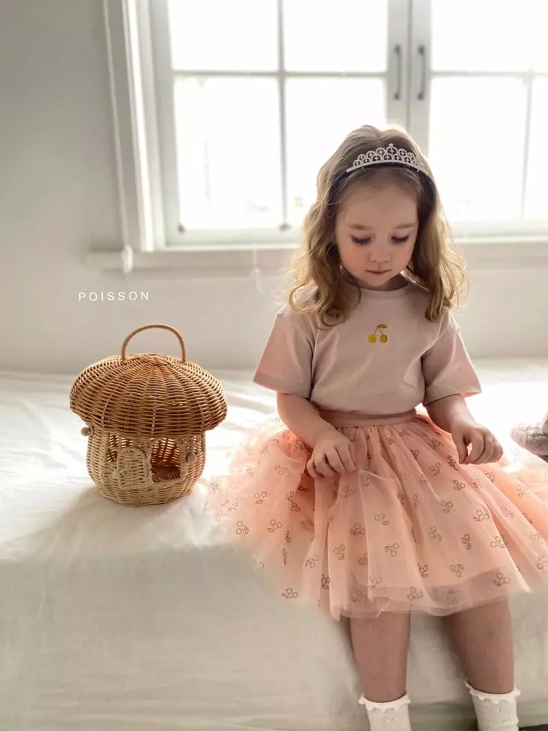 Poisson - Korean Children Fashion - #minifashionista - Cherry Tutu Skirt - 6
