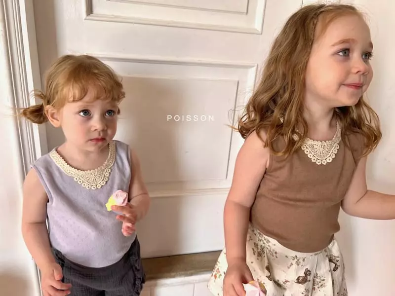 Poisson - Korean Children Fashion - #todddlerfashion - Motive Eyelet Sleeveless - 2