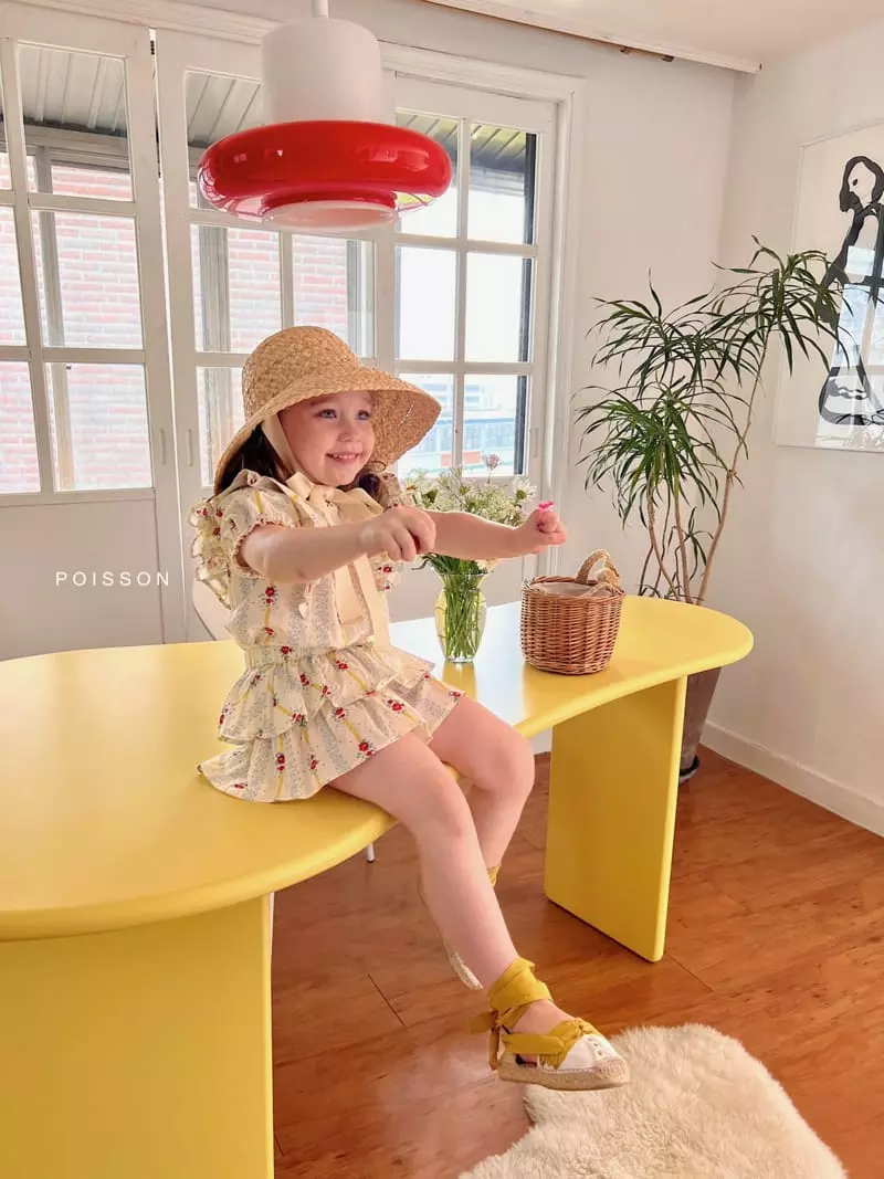 Poisson - Korean Children Fashion - #todddlerfashion - Flower Frill Top Bottom Set - 9