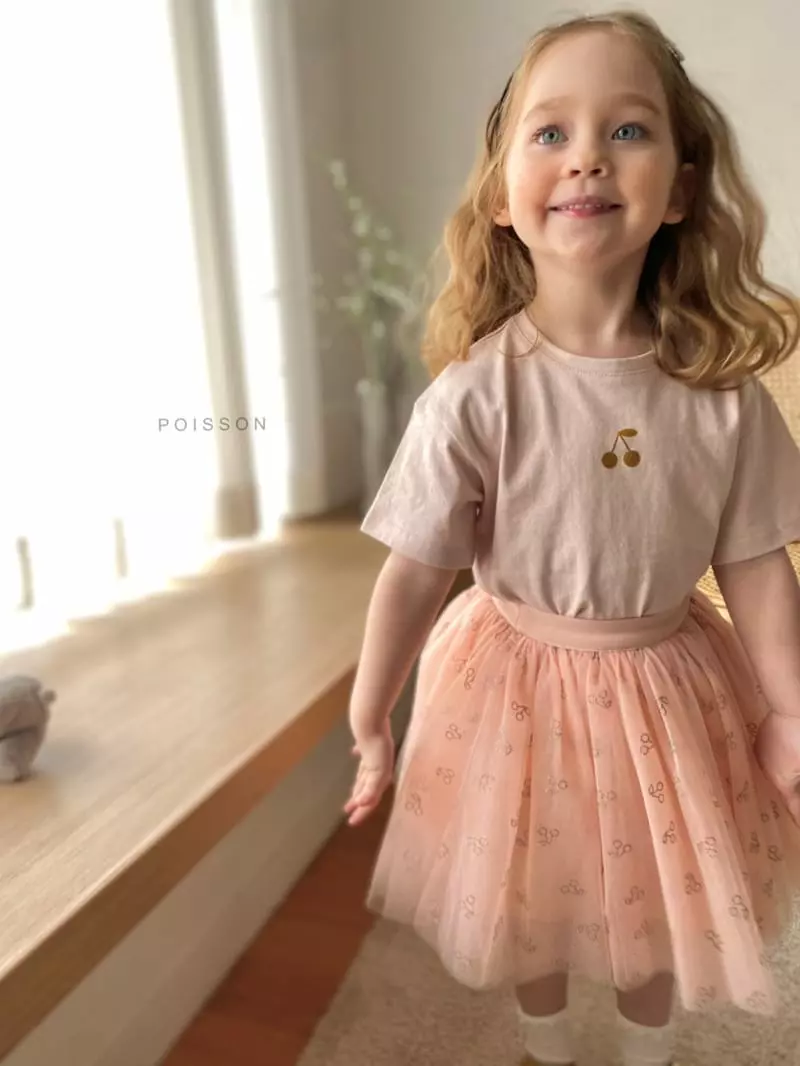 Poisson - Korean Children Fashion - #toddlerclothing - Cherry Tutu Skirt - 9