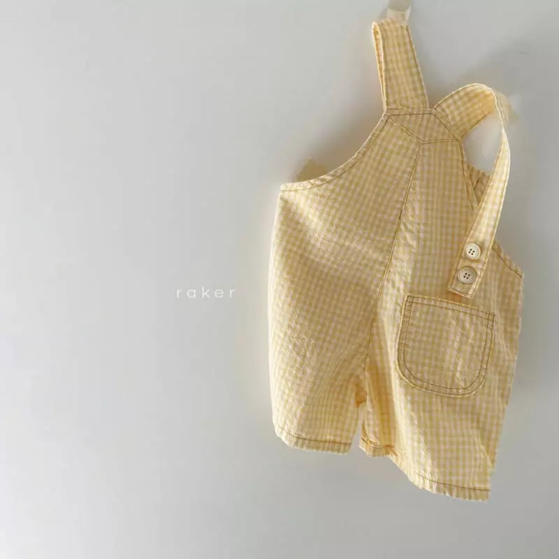 Raker - Korean Children Fashion - #discoveringself - Ggoma Check Overalls - 2