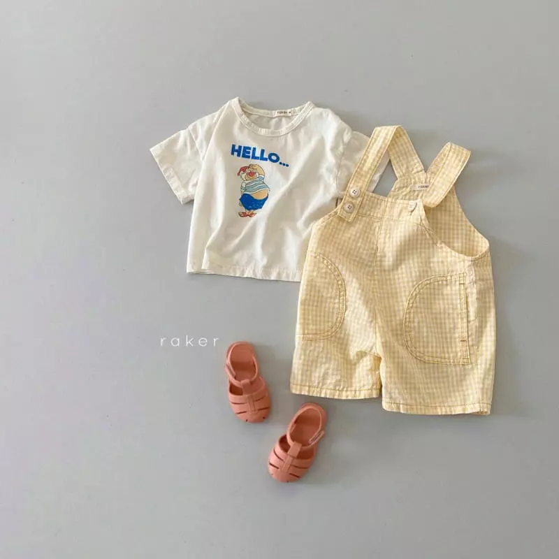 Raker - Korean Children Fashion - #fashionkids - Ggoma Check Overalls - 3