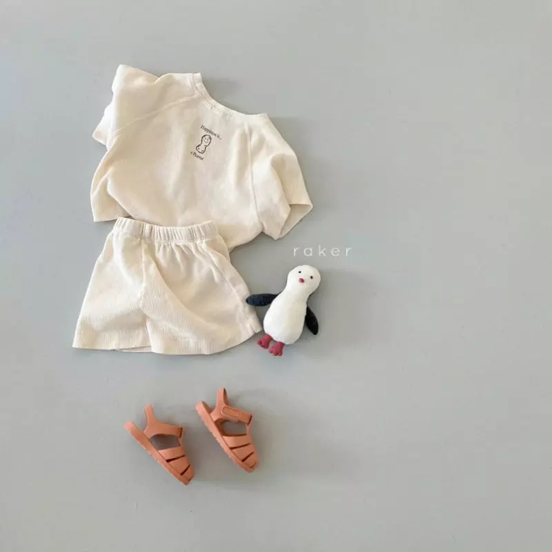Raker - Korean Children Fashion - #kidzfashiontrend - Peanuts Waffle Top Bottom Set - 9