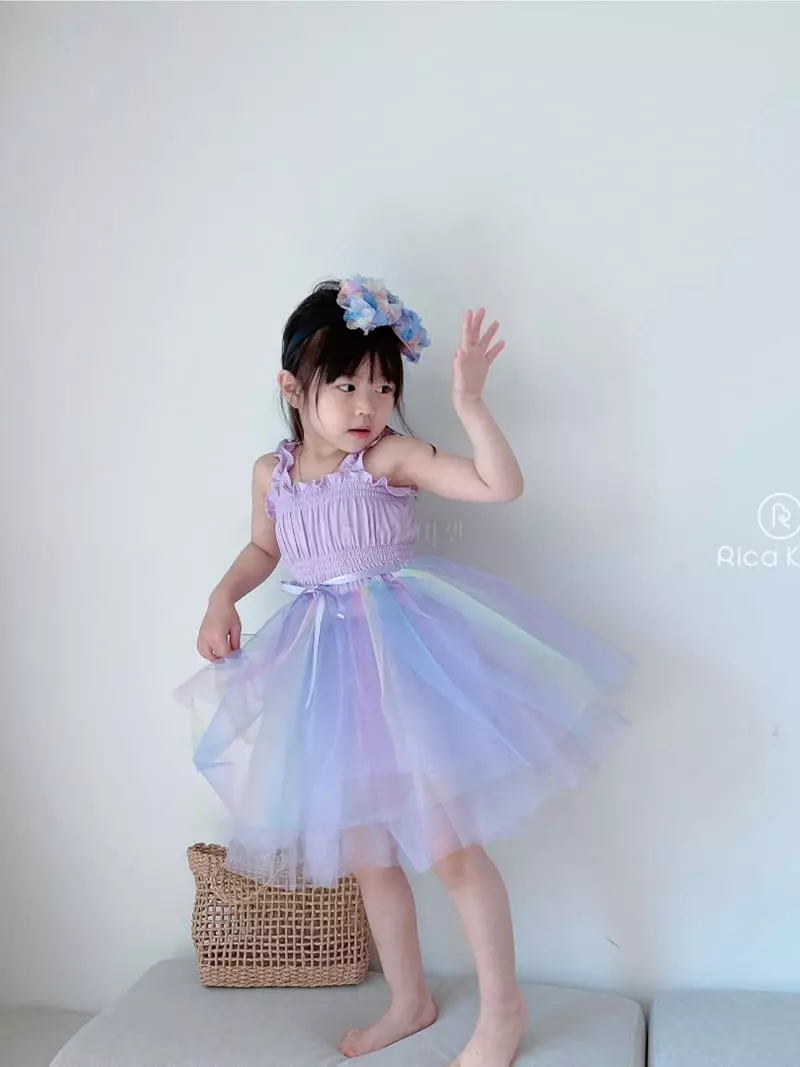 Rica - Korean Children Fashion - #Kfashion4kids - Smocked Sha One-piece - 3