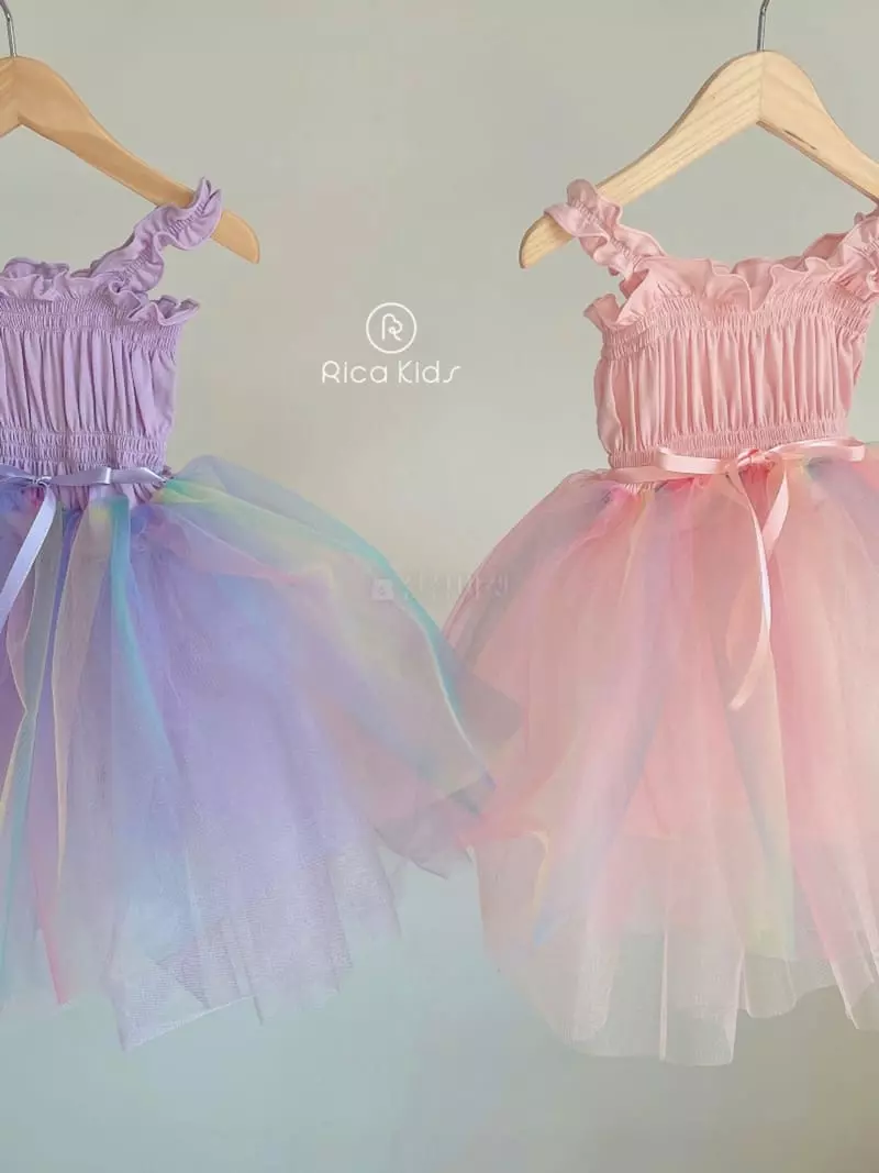 Rica - Korean Children Fashion - #Kfashion4kids - Smocked Sha One-piece - 4