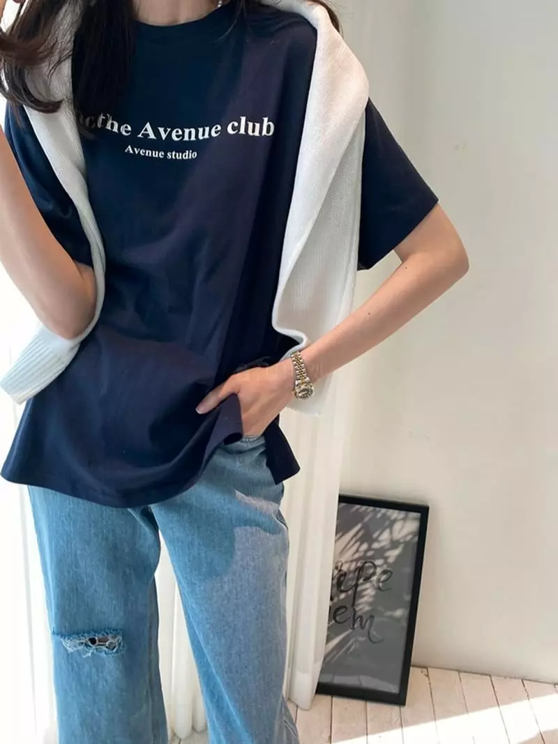 Ripple - Korean Women Fashion - #momslook - Crlub Avenue Tee - 12