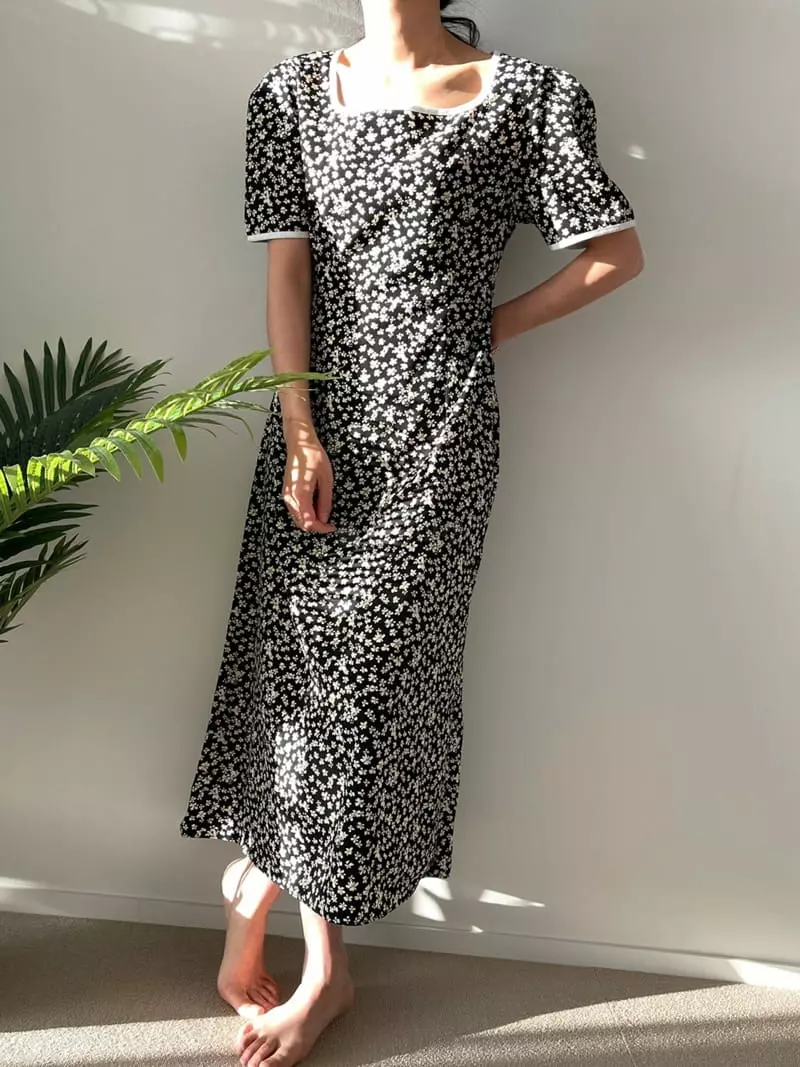 Ripple - Korean Women Fashion - #momslook - Flower One-piece - 3