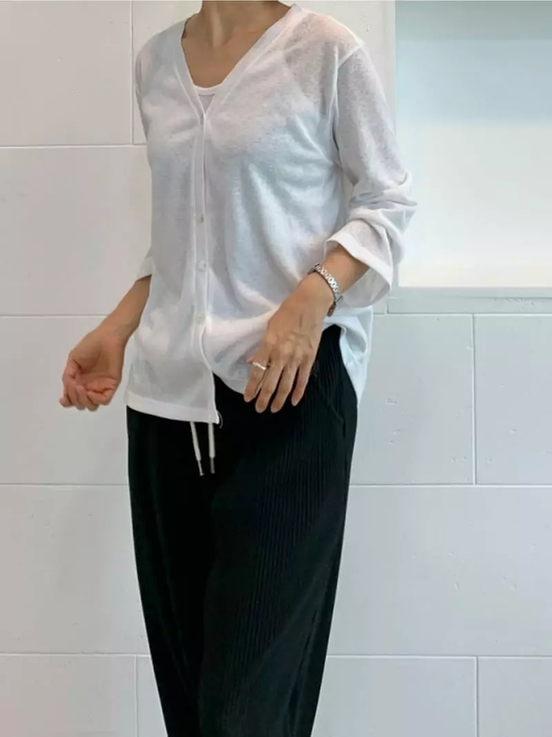 Ripple - Korean Women Fashion - #momslook - Lien Cardigan Sleeveless Set - 4