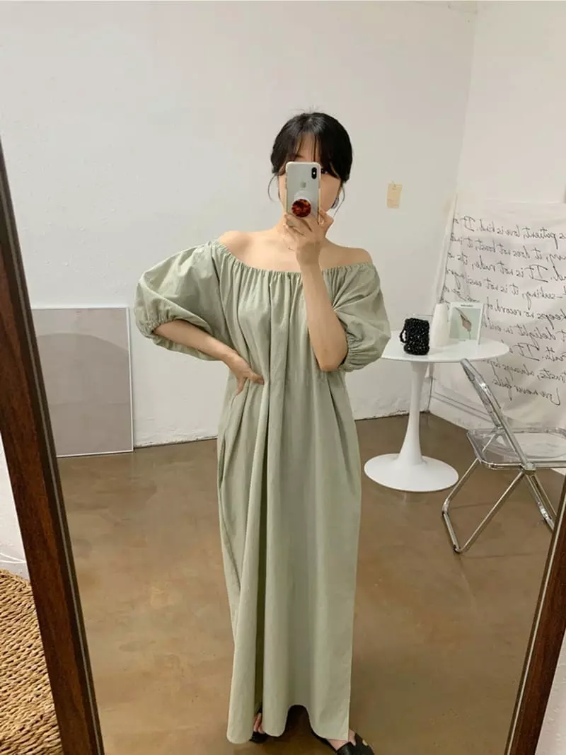 Ripple - Korean Women Fashion - #momslook - Pie Shoulder One-piece