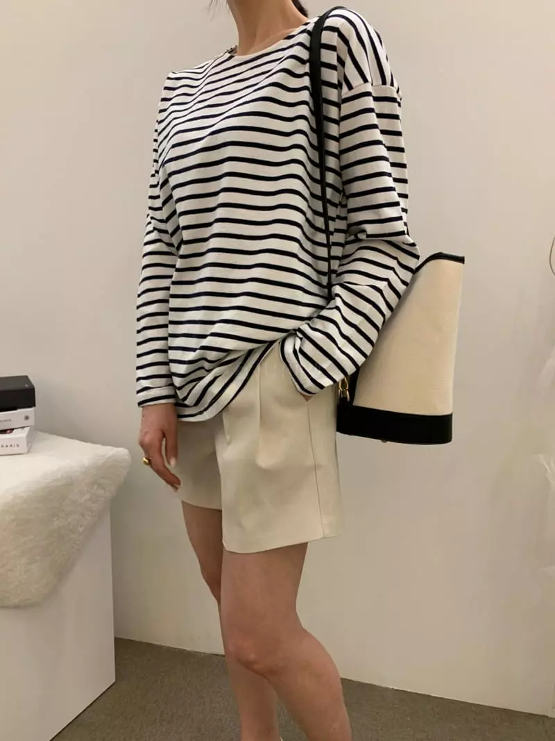 Ripple - Korean Women Fashion - #momslook - Art Stripes Tee