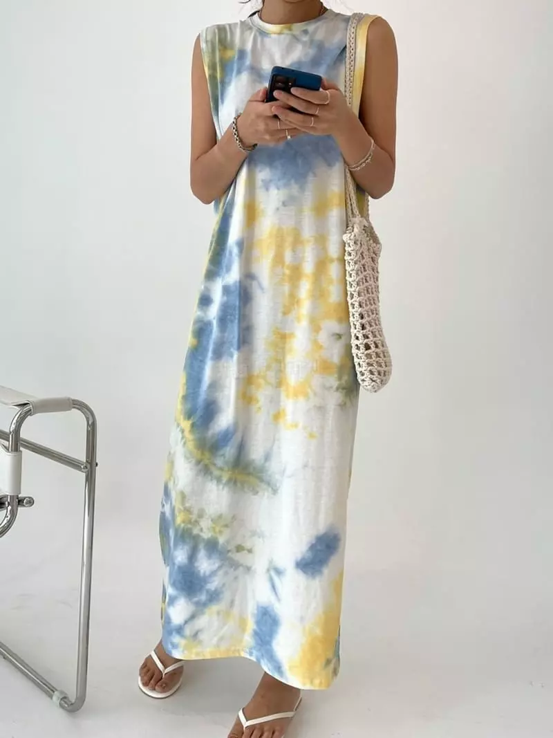Ripple - Korean Women Fashion - #restrostyle - Beach Sleeveless One-piece - 3