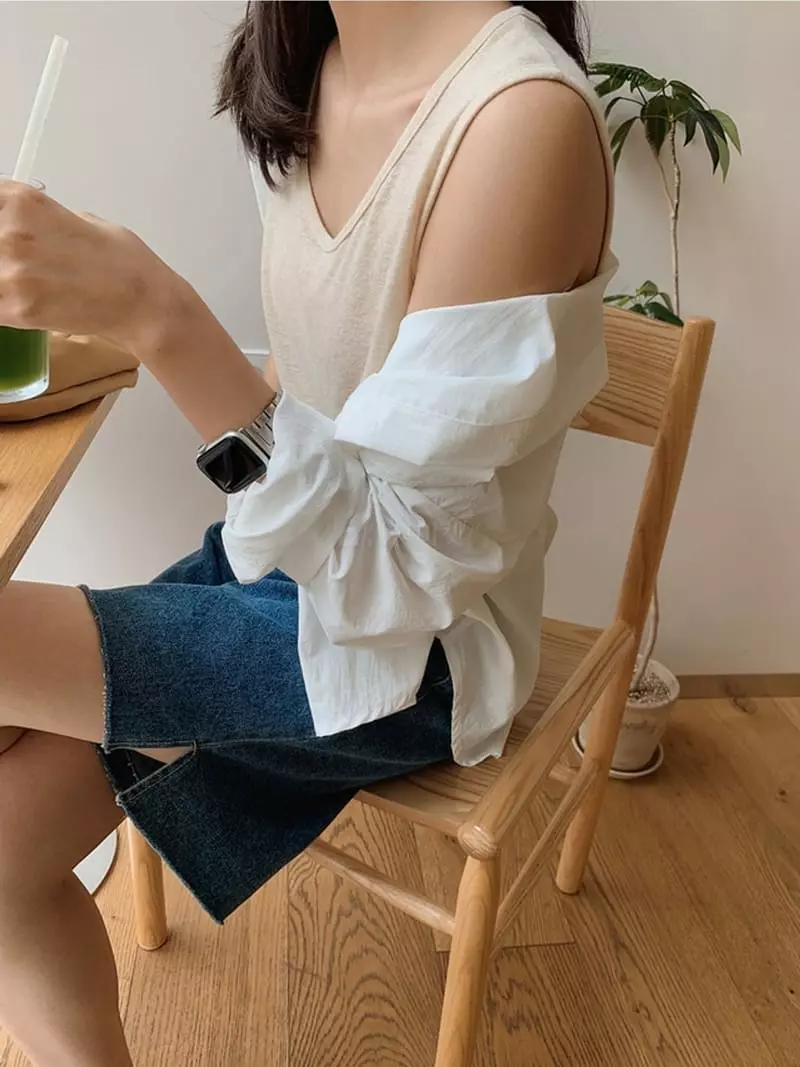 Ripple - Korean Women Fashion - #pursuepretty - Lime Linen Sleeveless - 4