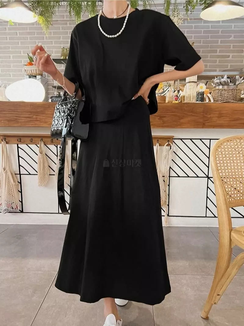 Ripple - Korean Women Fashion - #restrostyle - Cozy Short Sleeves Bottom Set - 2