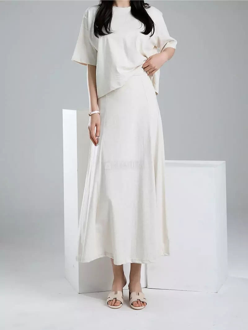 Ripple - Korean Women Fashion - #romanticstyle - Cozy Short Sleeves Bottom Set - 4