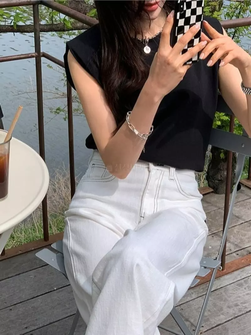Ripple - Korean Women Fashion - #womensfashion - Chick Pad Sleeveless - 6