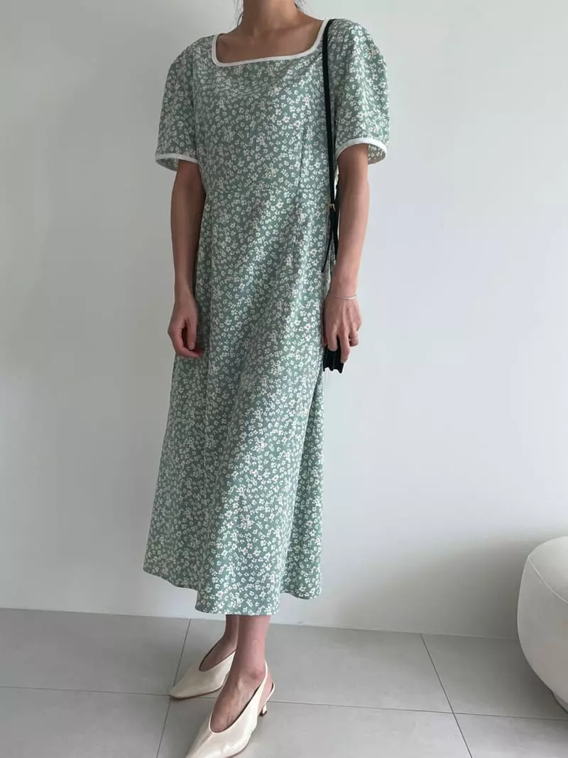 Ripple - Korean Women Fashion - #momslook - Flower One-piece - 4
