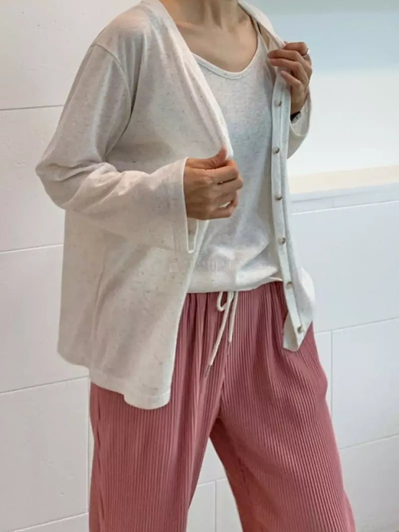 Ripple - Korean Women Fashion - #womensfashion - Lien Cardigan Sleeveless Set