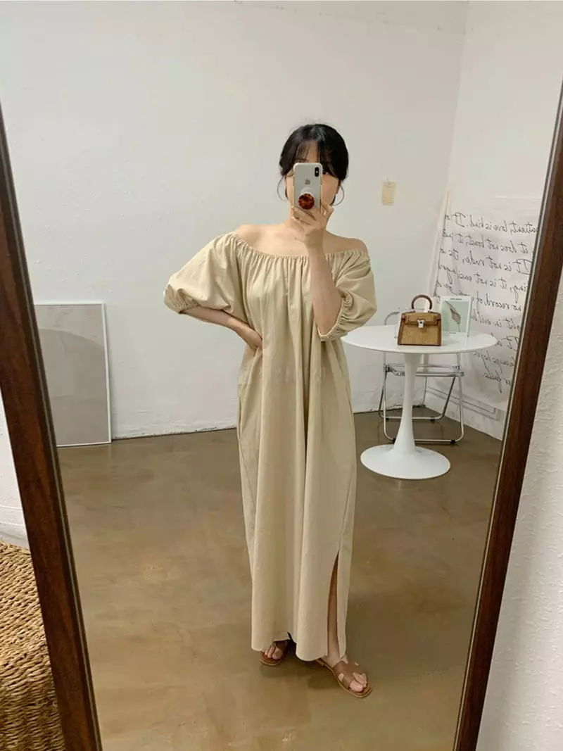 Ripple - Korean Women Fashion - #womensfashion - Pie Shoulder One-piece - 12