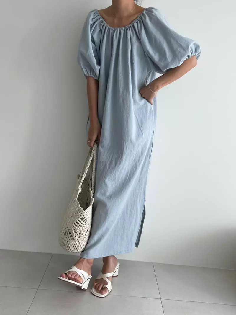 Ripple - Korean Women Fashion - #momslook - Pie Shoulder One-piece - 4