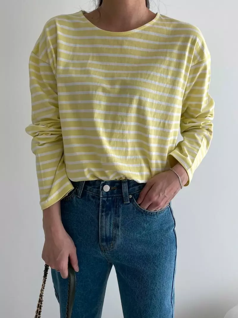 Ripple - Korean Women Fashion - #womensfashion - Art Stripes Tee - 2
