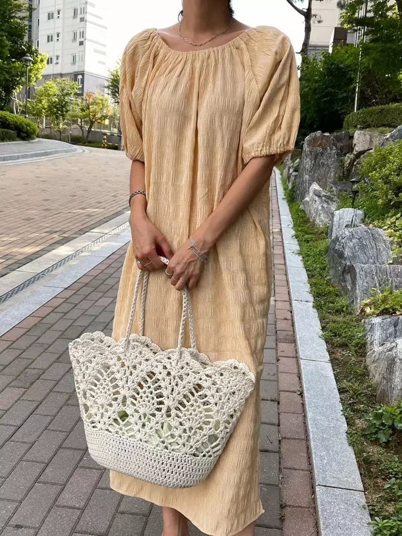 Ripple - Korean Women Fashion - #womensfashion - Swing Shoulder One-piece