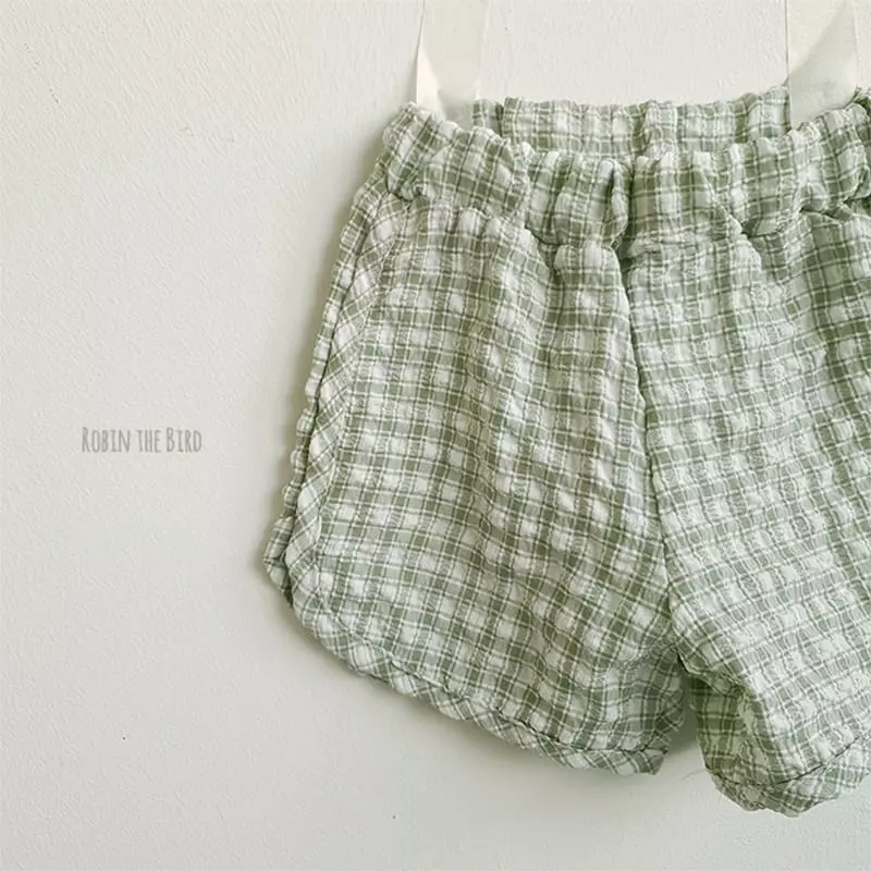 Saerobin - Korean Children Fashion - #kidzfashiontrend - Volume Check Sleeveless Top Bottom Set - 3