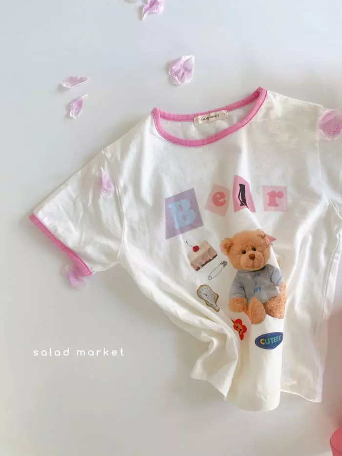 Salad Market - Korean Children Fashion - #Kfashion4kids - Pink Bear Tee - 2