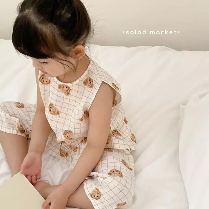 Salad Market - Korean Children Fashion - #childofig - London Bear Top Bottom SET - 5