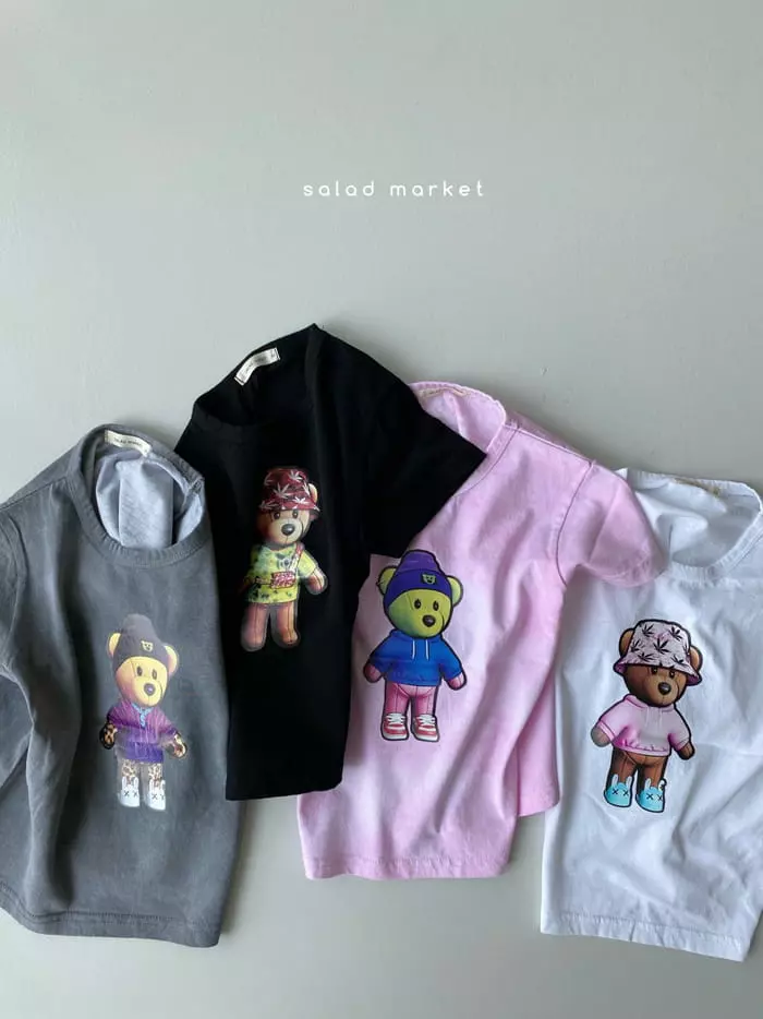 Salad Market - Korean Children Fashion - #childofig - Bear Four Tee