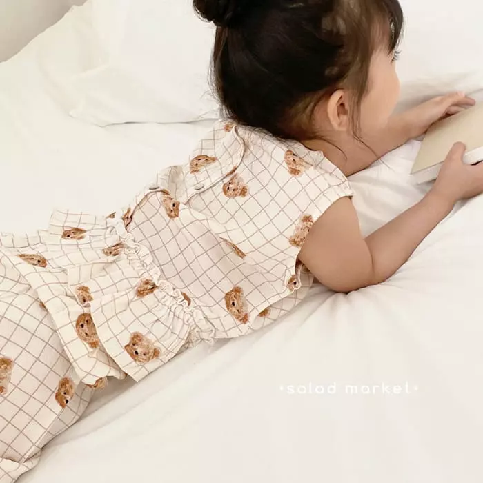 Salad Market - Korean Children Fashion - #designkidswear - London Bear Top Bottom SET - 8