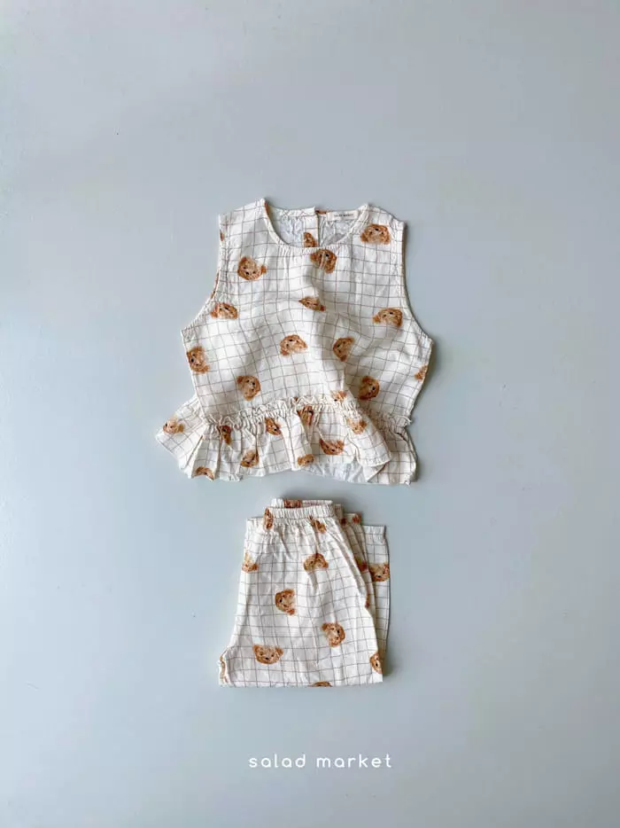 Salad Market - Korean Children Fashion - #discoveringself - London Bear Top Bottom SET - 9