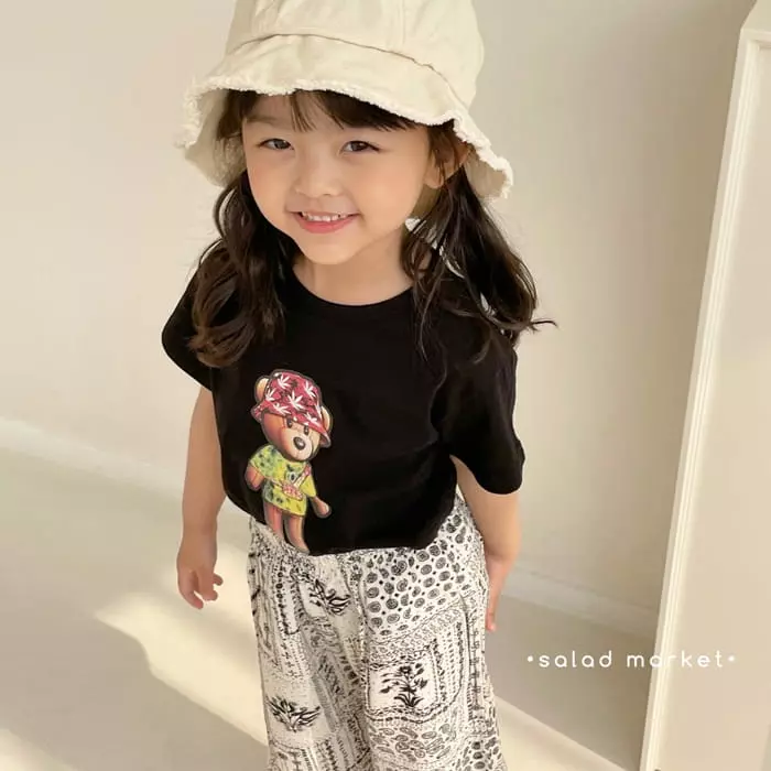 Salad Market - Korean Children Fashion - #kidsshorts - Bear Four Tee - 7