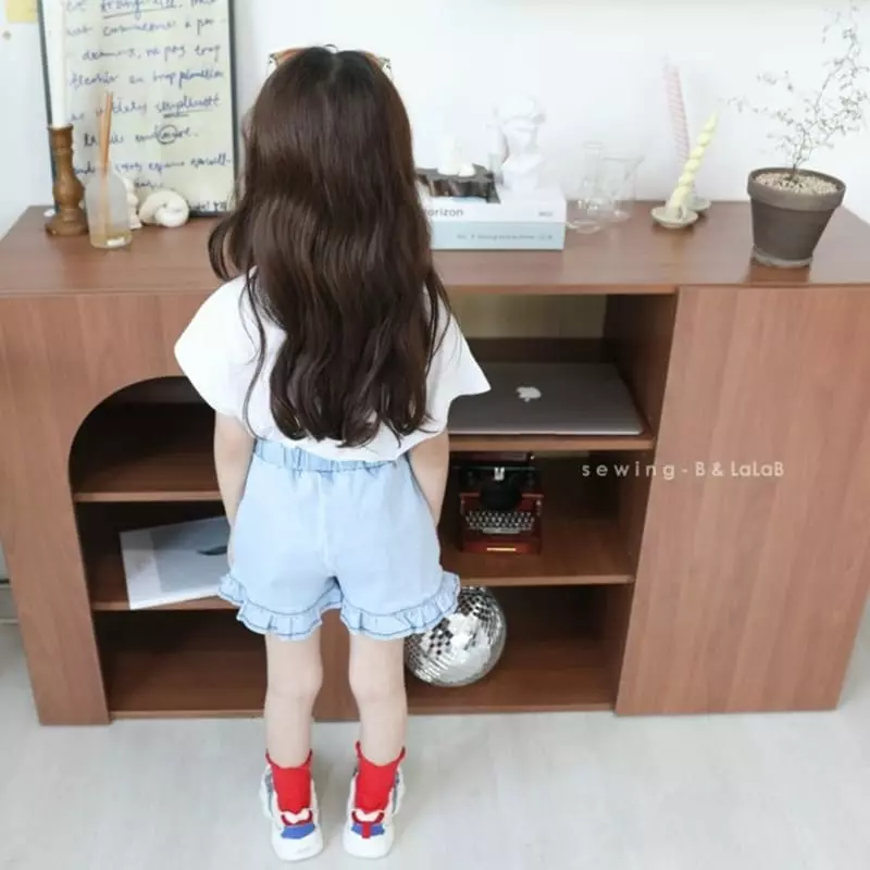 Sewing B - Korean Children Fashion - #Kfashion4kids - Frill Denim Shorts - 8
