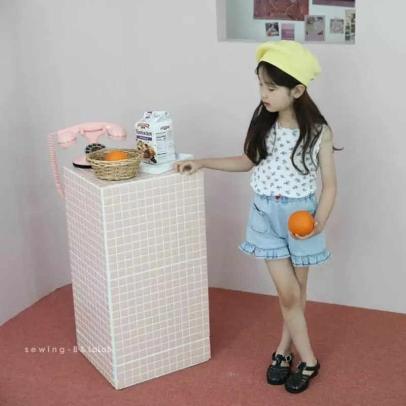 Sewing B - Korean Children Fashion - #discoveringself - Frill Denim Shorts - 3