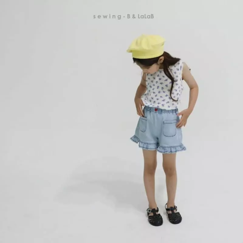 Sewing B - Korean Children Fashion - #discoveringself - Frill Denim Shorts - 4