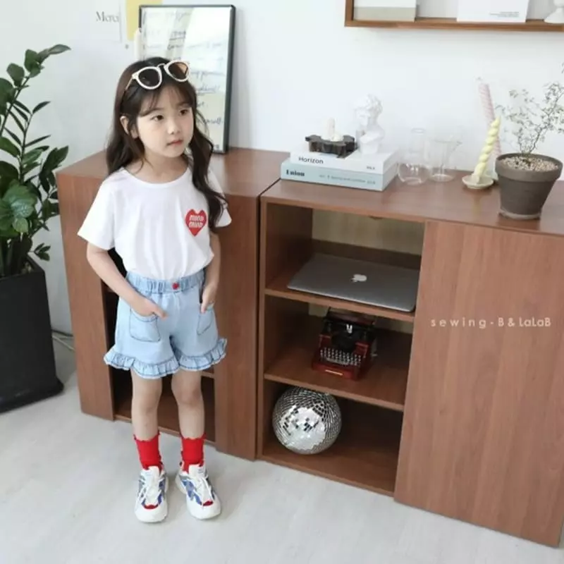 Sewing B - Korean Children Fashion - #littlefashionista - Frill Denim Shorts - 9