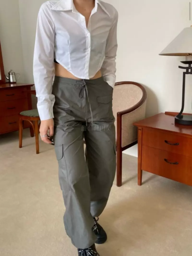 Sllow - Korean Women Fashion - #momslook - Pocket String Pants - 2