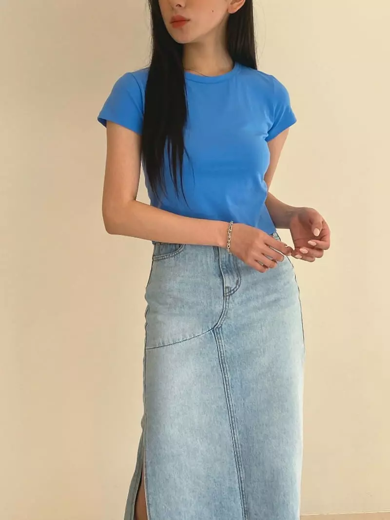 Sllow - Korean Women Fashion - #vintageinspired - Slow Baby Tee