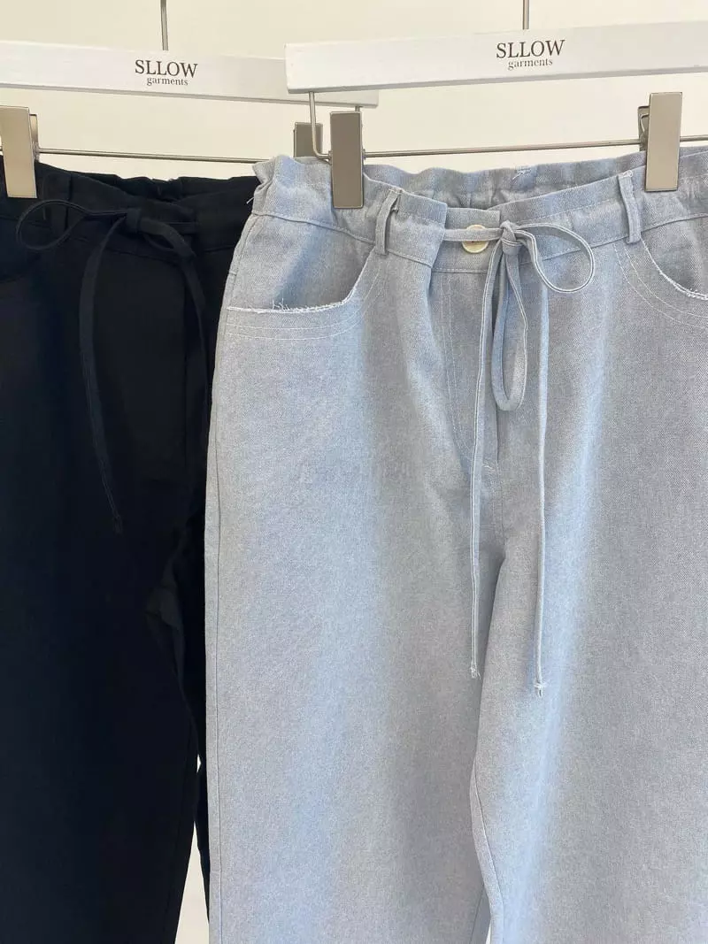 Sllow - Korean Women Fashion - #womensfashion - Easy String Pants