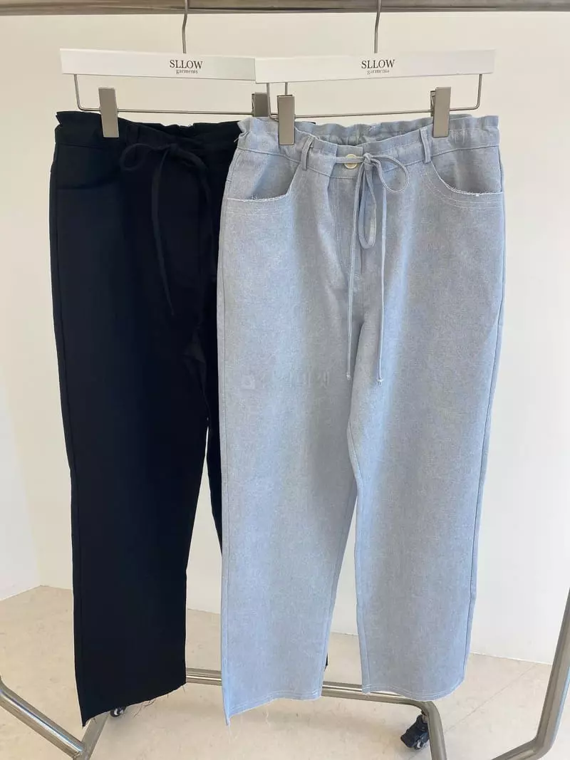 Sllow - Korean Women Fashion - #womensfashion - Easy String Pants - 3