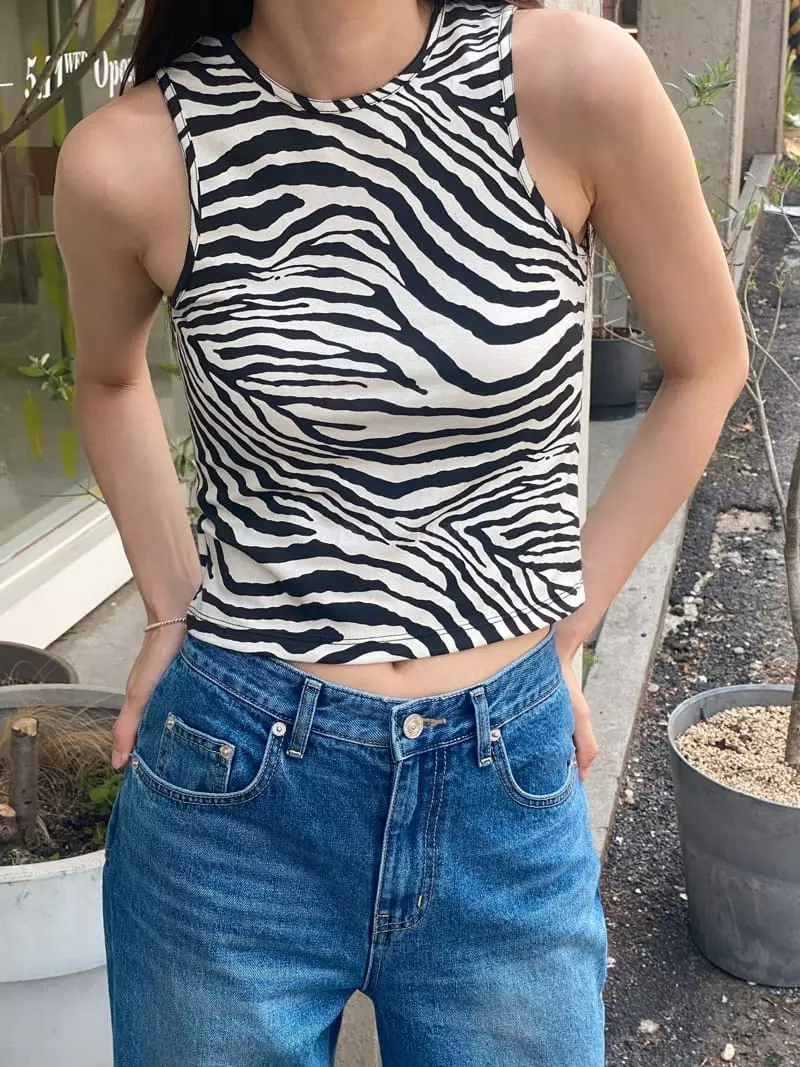 Sllow - Korean Women Fashion - #womensfashion - Zebra Top