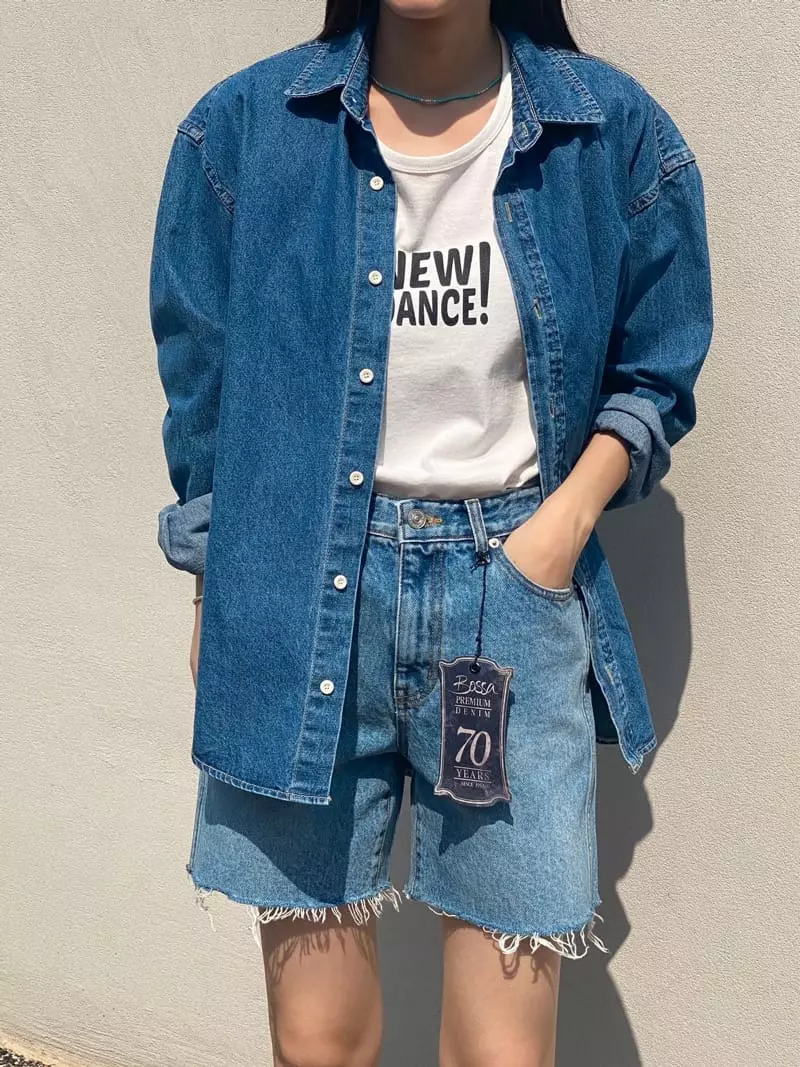 Sllow - Korean Women Fashion - #womensfashion - Carol Fade Denim Shirt - 3