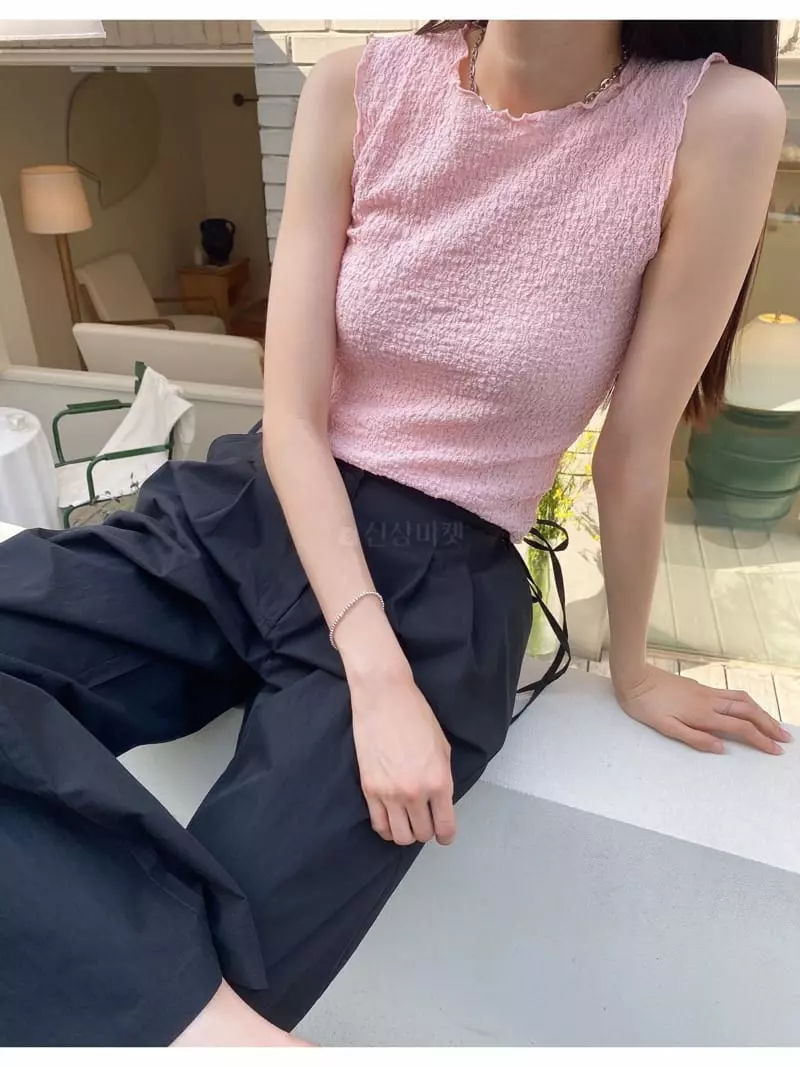 Sllow - Korean Women Fashion - #womensfashion - Rinkle Banding Top - 2