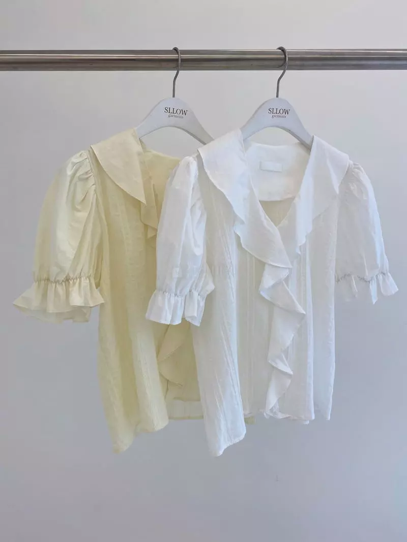 Sllow - Korean Women Fashion - #momslook - Merci Ruffle Blouse - 4