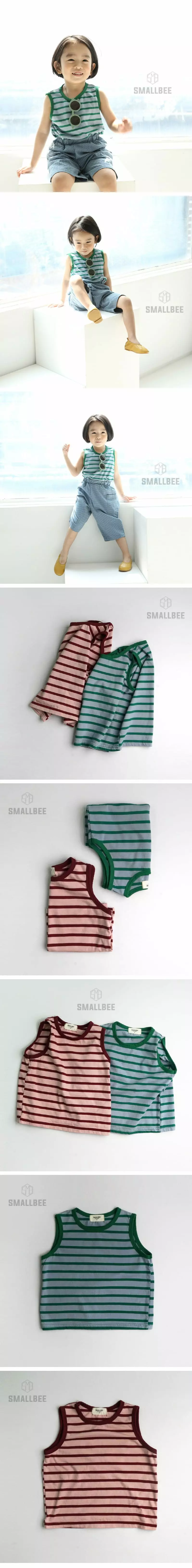 Smallbee - Korean Children Fashion - #discoveringself - Stripes Sleeveless - 3