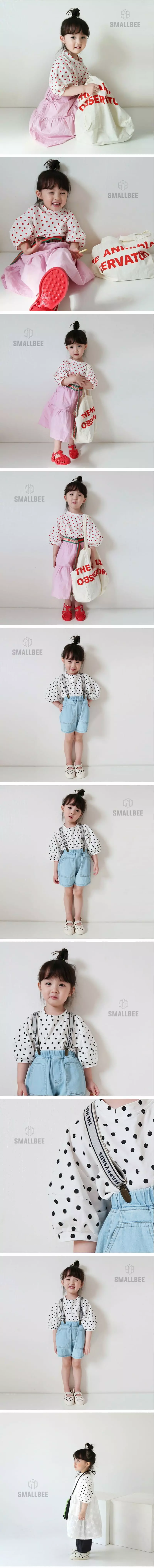 Smallbee - Korean Children Fashion - #discoveringself - Dot Puff Tee - 2
