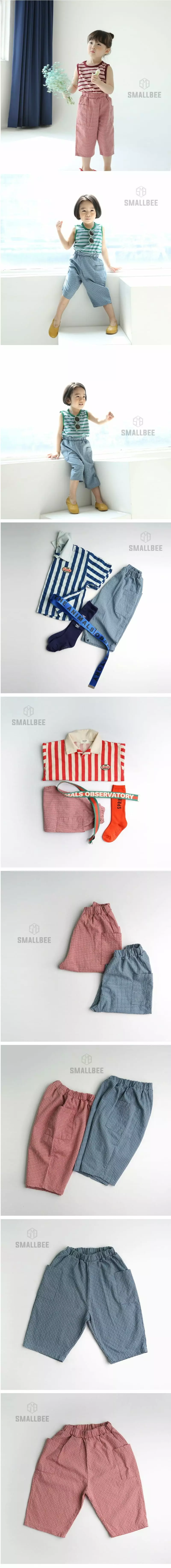Smallbee - Korean Children Fashion - #minifashionista - Check Big Pocket Pants - 2