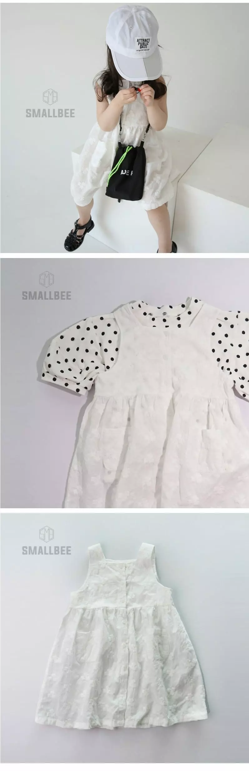 Smallbee - Korean Children Fashion - #minifashionista - Embroidery Layered One-piece - 3