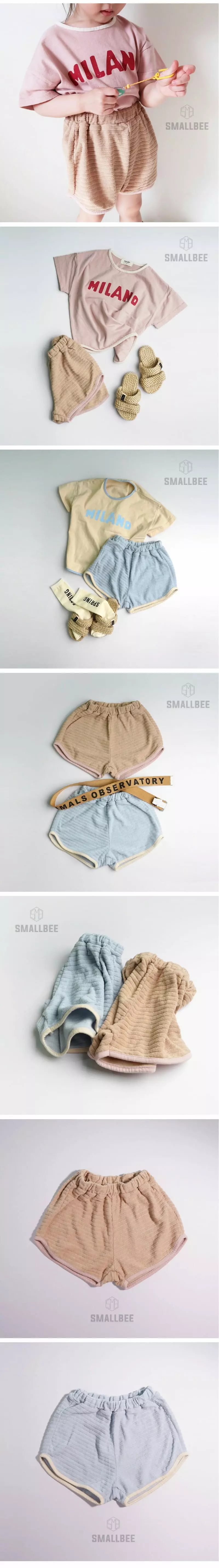 Smallbee - Korean Children Fashion - #todddlerfashion - Towel Piping Shorts - 3
