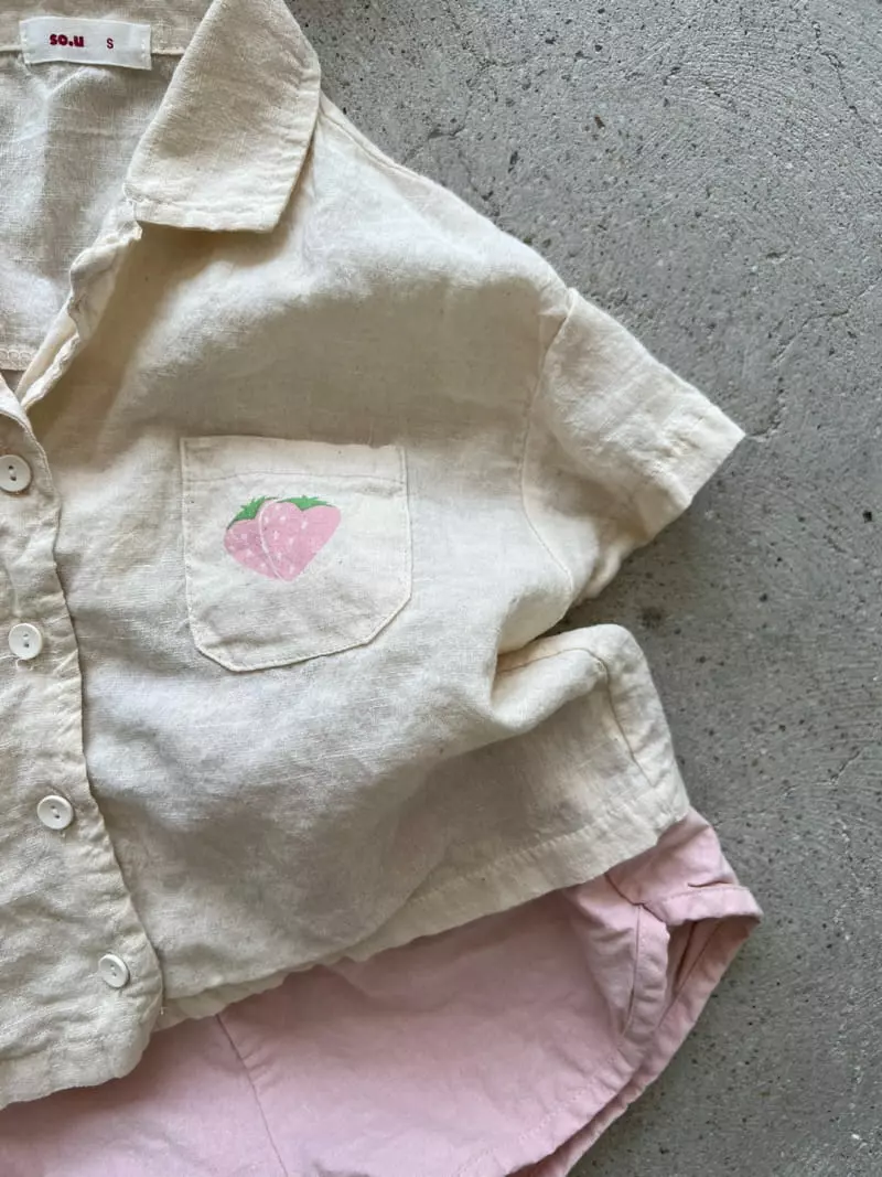So U - Korean Children Fashion - #kidsshorts - Strawberry Shirt - 6